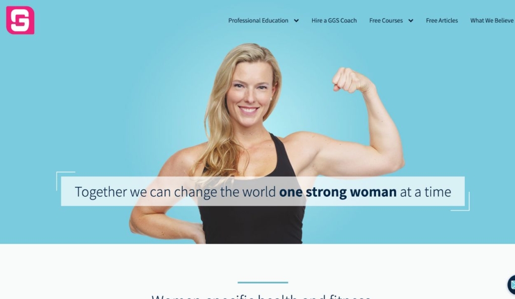 screenshot of Girls Gone Strong coaching website