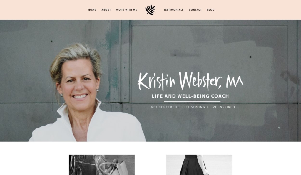 screenshot of Kristin Webster coaching website