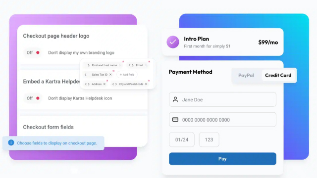 Examples of painless payment processing with Kartra