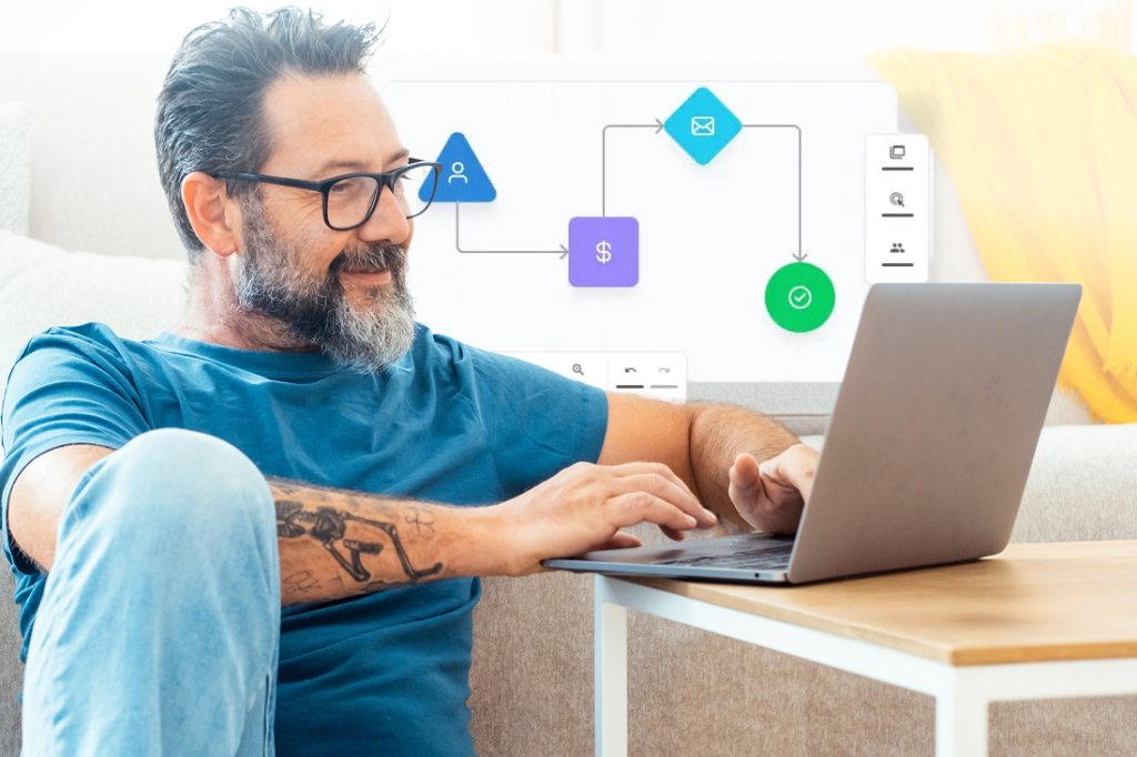 Experienced entrepreneur enjoying more freedom and balance through digital products and automation.